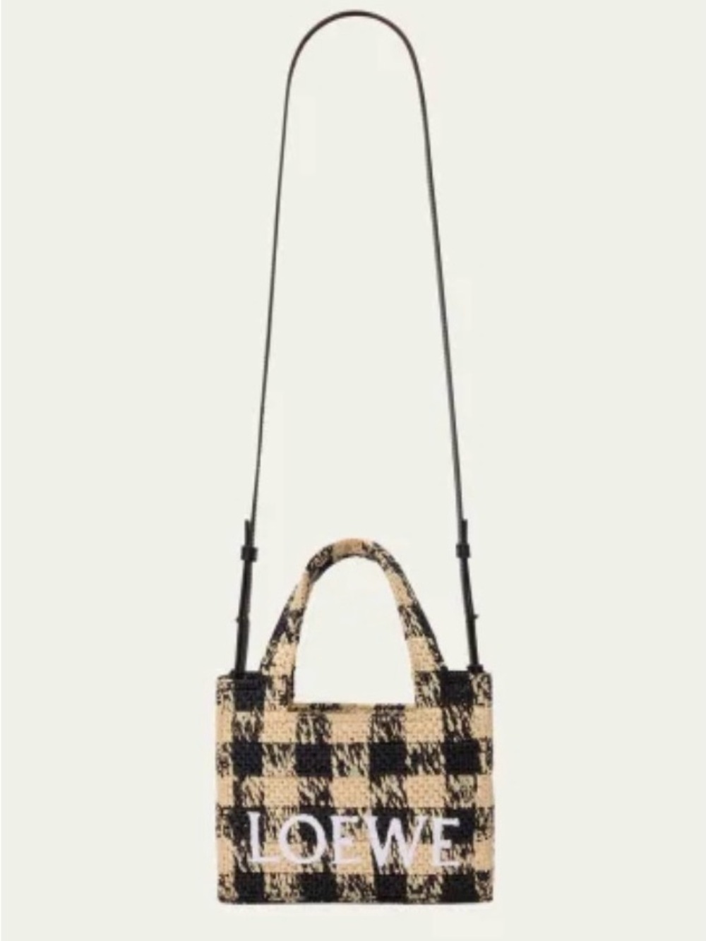 Loewe Black and Cream Checkered Mini Bag